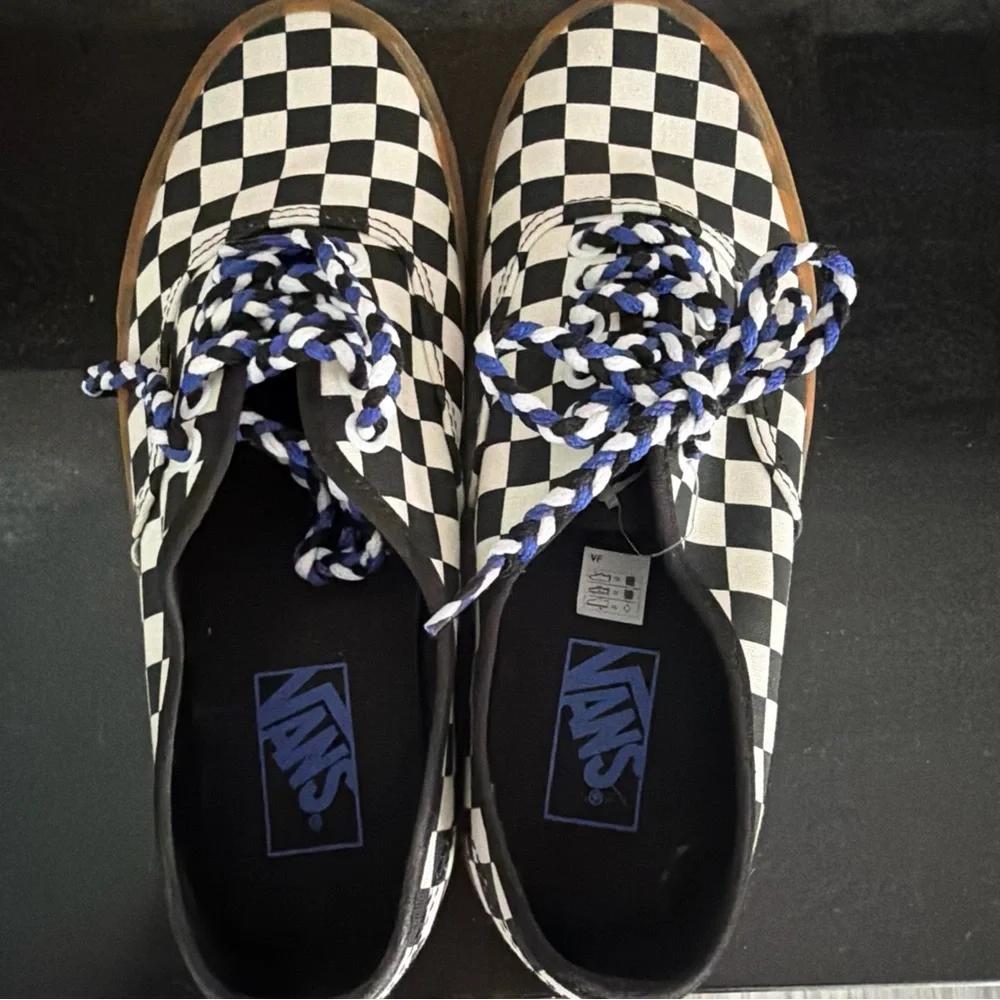 Vans Black and White Checkerboard Sneakers with Gum Sole - Picture 4 of 7